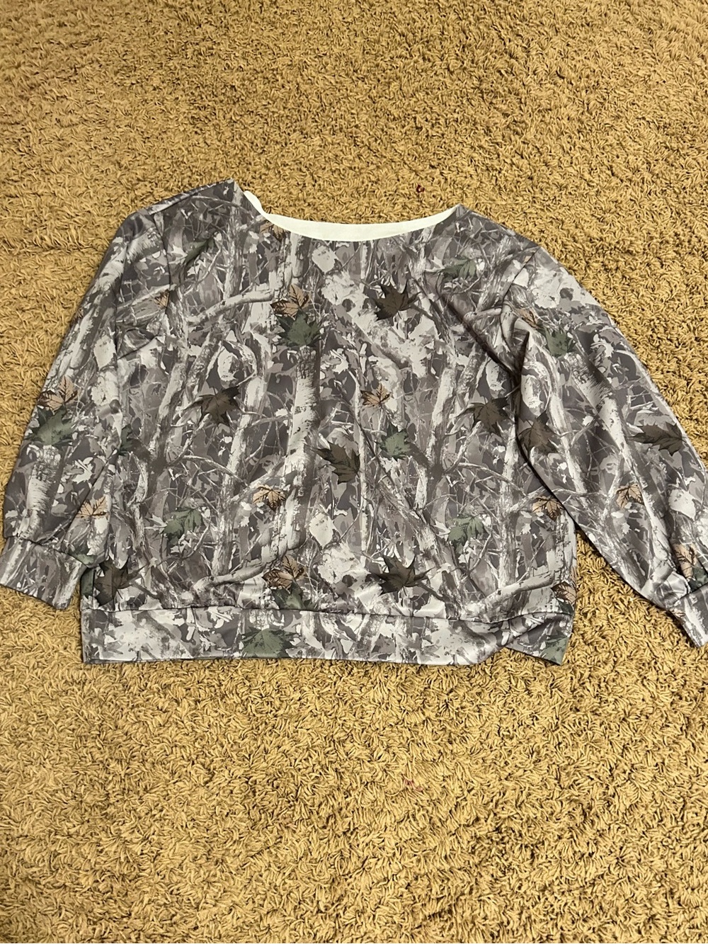 Shein camo off the shoulder sweatshirt size large
